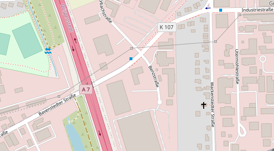 KFZ Werkstatt auf Karte