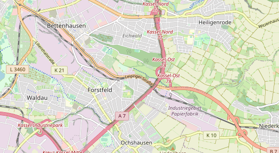 KFZ Werkstatt auf Karte