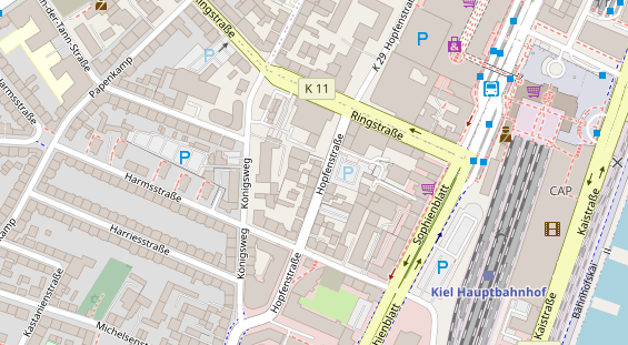 KFZ Werkstatt auf Karte