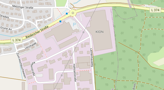 KFZ Werkstatt auf Satellitenbild