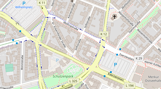 KFZ Werkstatt auf Karte